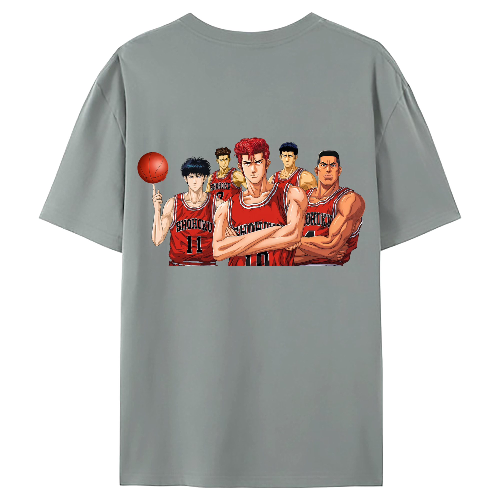 （画像用） SLAM DUNK／スラムダンク 綿100％ メンズ半袖Tシャツ（バックプリント） 通気性
